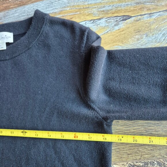 Kate Spade Broome Street "Ooh La La" Cotton Cashmere Crew Neck Sweater Black - Picture 10 of 11